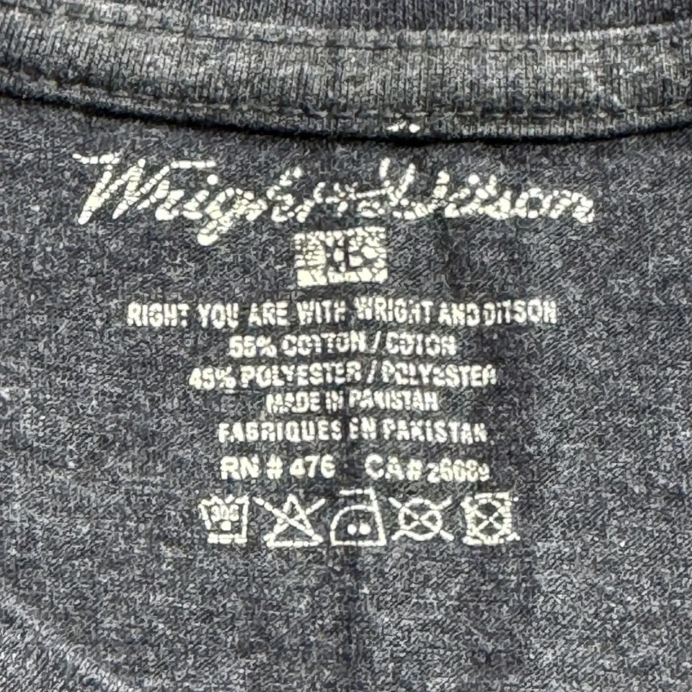 Boston Bruins Wright And Ditson T Shirt Mens XL Charcoal Gray NHL Hockey Logo
